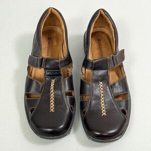 NATURALIZER Brown Leather T Strap Comfort Shoes Womens Size 8.5